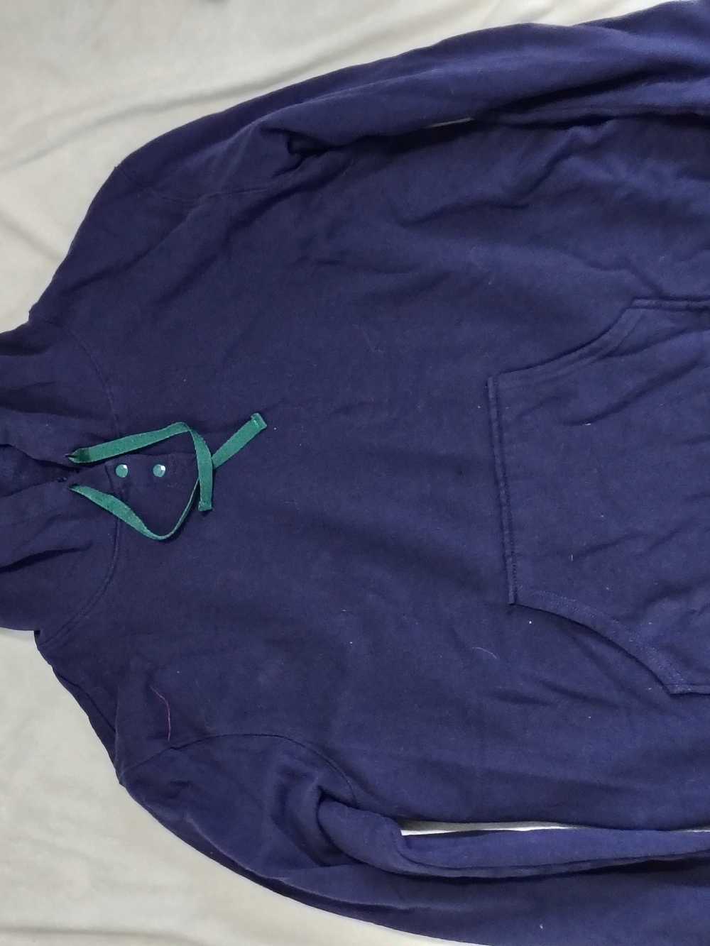 Men's Navy Crewneck Sweater with Green Trim